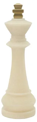 Zdjęcie produktu dla o Ferretti, dekoracyjna figurka "Król szachowy" z kolekcji Quarzy, średnica 13 cm, wysokość 41 cm, kolor: biały złoty