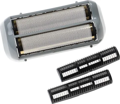 Produktbild von vhbw 1x Scherkopf, 2x Klinge Ersatz für Andis 17155A für Rasierer Schwarz Grau