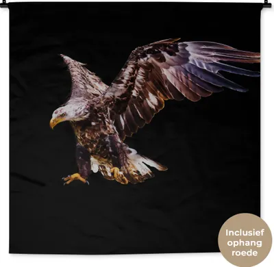 Produktbild von MuchoWow® Wandteppich Wandbehang Adler - Vogel - Federn 150x150 cm Tapisserie Dekoration Wandtuch - Wohnaccessoires - Modernes