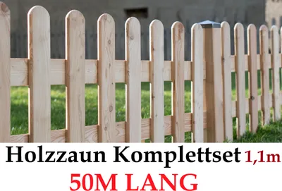 Produktbild von Gartenzaun 110cm x 50m Sibirische Lärche Muster Zaun-Set