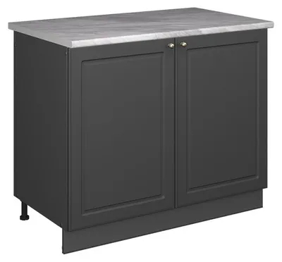 Imagen del producto de Mueble bajo para fregadero Vicco Fame-Line Antracita-Oro Landhaus/Antracita 100 cm, ET Mármol, Model 61928