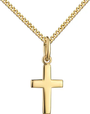 Produktbild von Kleines 750 Goldkreuz  Kettenanhänger für Damen und Kinder. Mit Kette 50 cm