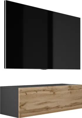 Immagine prodotto di CABINET TV : nero opaco / rovere Wotan, 100 x 34 x 32 cm