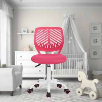 Image de Mobilier : Chaise de bureau polyvalente pour enfants, chaise de travail sans accoudoirs, réglable en hauteur
