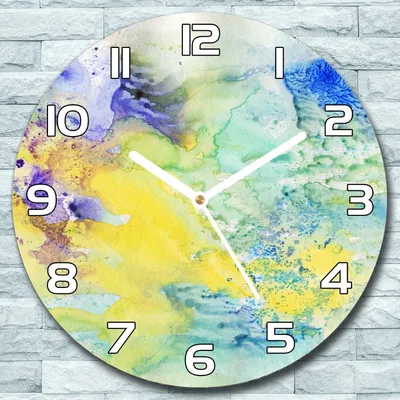 Produktbild von Wanduhr aus Glas Rund fi 30 Bunte Abstraktion Quarz Deko Schlafzimmer Büro