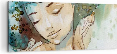 Produktbild von Bild auf Leinwand - Leinwandbild - Frau modern - 100x40cm - Wand Bild - Wanddeko - Wandbilder - Leinwanddruck - Bilder - Kunstdruck - Wanddekoration - Leinwand bilder - Wandkunst - AB100x40-3580