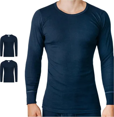 Zdjęcie produktu dla Koszulka męska z długim rękawem, zestaw 2 sztuk, delikatnie prążkowana, rozmiary od S do 4XL