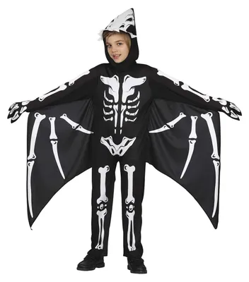 Dino-Skelett Kostüm für Kinder, 5-6 Jahre, Halloween