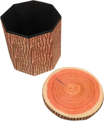 Produktbild von Klappbarer Aufbewahrungshocker mit Flanellbezug als Sitzhocker und Fußstütze