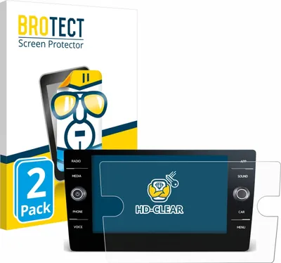 Produktbild von 2x Für Volkswagen Tiguan 2021 Discover Media 8" Schutzfolie BROTECT Displayschutz Display Schutz Folie Klar Transparent