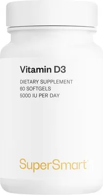 Obrázok produktu pre SuperSmart Vitamín D3 5000 IU - doplnok stravy - 60 mäkkých gélov