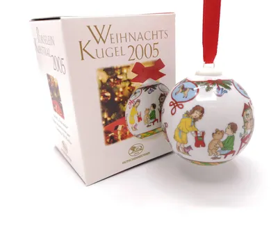Produktbild von Hutschenreuther Porzellan Weihnachtskugel Kugel 2005 mit Originalverpackung