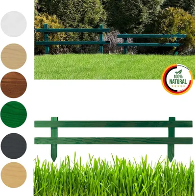 Produktbild von Floranica Gartenzaun 1 stk. 20 cm x 100 cm Grün Steckzaun Zierzaun Friesenzaun zum Stecken Vorgartenzaun
