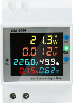 Obrázek produktu pro Chytrý elektroměr WiFi, elektroměr 6 v 1, digitální elektroměr na lištu DIN, jednofázový elektroměr, elektroměr na střídavý proud, elektroměr na kWh