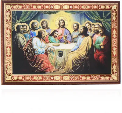 Produktbild von Das Letzte Abendmahl Holz Ikone 6x8cm christlich orthodox 11404