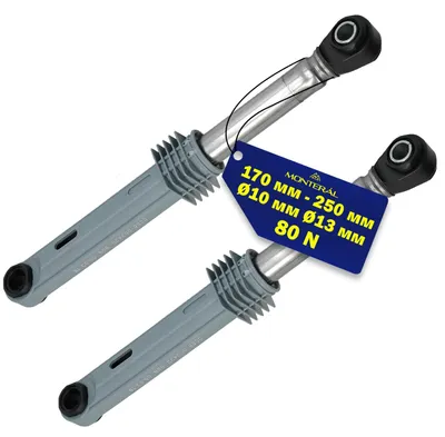 2 Schockdämpfer für Waschmaschine, 80 N, Ø 10/13 mm, 170-250 mm