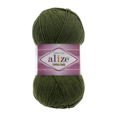 100g Strickgarn Alize Cotton Gold Uni Klassikgarn Häkelgarn olivgrün