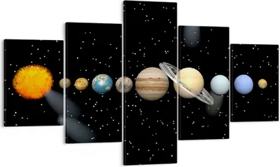 Produktbild von Bild auf Leinwand - Leinwandbild - Universum Galaxie Planeten Sterne - 125x70cm - Wand Bild - Wanddeko - Leinwanddruck - Bilder - Kunstdruck - Leinwand bilder - Wandkunst - EA125x70-1486