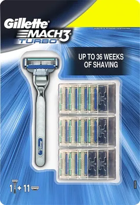 Produktbild von Gillette Mach3 Turbo Scheerapparaat + 12 Navulmesjes