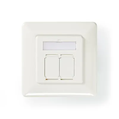 Produktbild von Nedis Netzwerk-Wanddose - Unterputzmontage - 2-Port port(s) - CAT6a - Gerade - Buchse - Vergoldet - PVC - Weiss - Umschlag