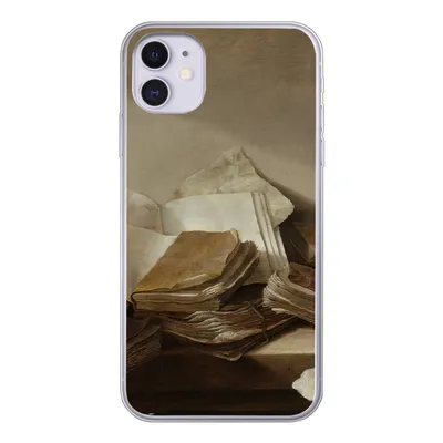 Produktbild von MuchoWow® Handyhülle Schutzhülle Hülle für iPhone 11 Stilleben mit Büchern - Gemälde von Jan Davidsz. de Heem Silikon Softcase Handy Hülle - Handytasche
