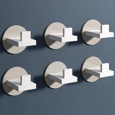 Produktbild von doporro 6 Stück Garderobenhaken Edelstahl, Kleiderhaken Wand Haken, selbstklebend & ohne Bohren Matt weiß/Nickel gebürstet für Jacken, Handtücher Stalo-08