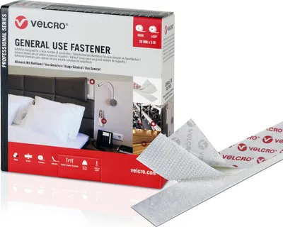 Produktbild von VELCRO® General Use Fastener 5m Hakenband 5m Flauschband, Haken & Flausch 20mm weiß