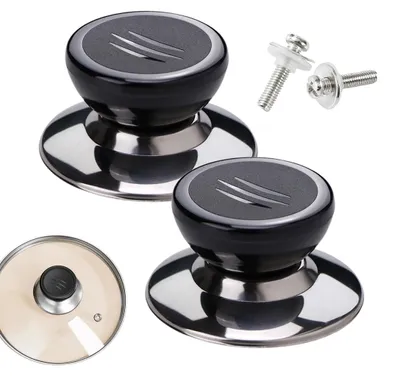 Deckelgriffe Bakelit, 2er-Set, schwarz, Ø 6–10 mm