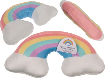 Produktbild von Plüsch-Regenbogenkissen, Pastell,