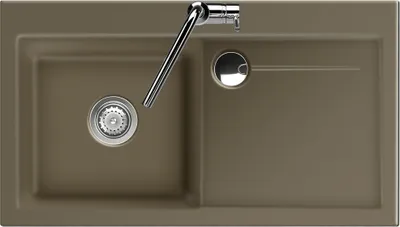 Produktbild von Spüle KeraDomo STEMA 90 in FANGO Becken links mit Handbetätigung