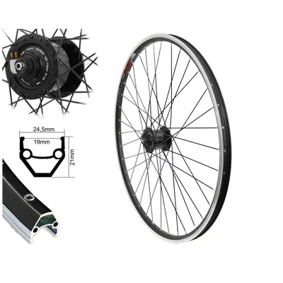 Produktbild von 28 Zoll Laufrad Shimano DH-3N72 schwarz Nabendynamo Vorderrad Dynamo 622-19