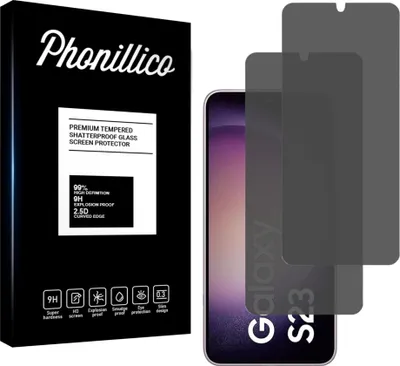 Immagine prodotto di Vetro temperato anti-spia per Samsung Galaxy S23 [2 pezzi] Pellicola protettiva nera Privacy Antigraffio Vetro Resistente Phonillico®