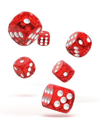 Produktbild von Oakie Doakie Dice W6 Würfel 16 mm Speckled - Rot 12 Stück