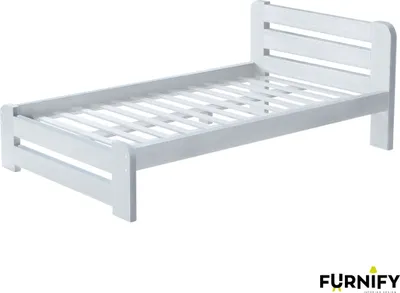 Obrázok produktu pre FURNIFY® Biela drevená posteľ 90x200 cm | Odolná a moderná