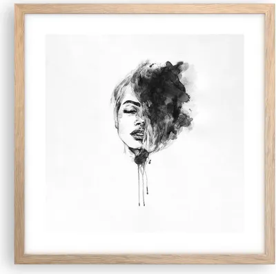Produktbild von Gerahmtes Poster - Rahmen in heller Eiche - Frau Gesicht Abstraktion - 40x40 cm - Wand Bild - Wanddeko - Wandbilder - Kunstposter - Wandposter - Bilderrahmen - Bilder - Kunstdruck - P2NAC40x40-4934
