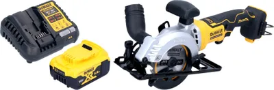 Zdjęcie produktu dla Akumulatorowa pilarka tarczowa DeWalt DCS 571 P1 18 V 115 mm bezszczotkowa + 1x akumulator 5,0 Ah + ładowarka