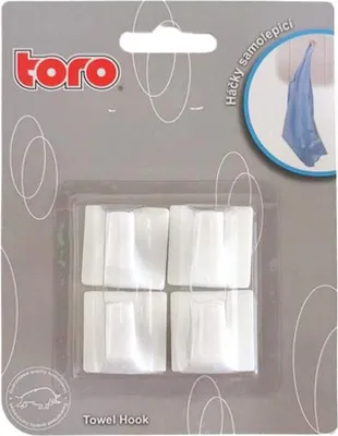 Immagine prodotto di TORO Gancio autoadesivo 4 pezzi, 3 x 3 x 2 cm_EXTUTC