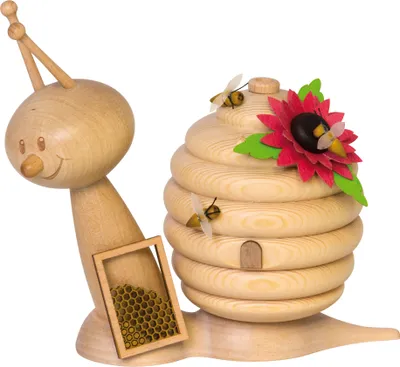 Produktbild von Drechslerei Kuhnert - Räucherfigur Sunny Honigschnecke - größe ca. 16cm, für Räucherkerzen Größe M (Standard) - 37120