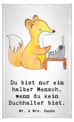 Produktbild von Mr. & Mrs. Panda Mini-Handtuch Buchhalter Herz - Weiß - Geschenk, Beruf, Handtuch, Spruch, Frotteetuch, Frotteehandtuch, Lustig, badezimmer, Witzig, Klein