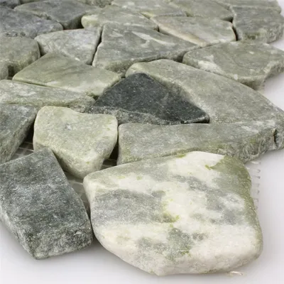 Produktbild von Marmor Bruch Naturstein Mosaikfliesen Montelago Grau Grün