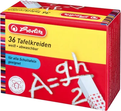 Zdjęcie produktu dla herlitz 8856502 Wandtafelkreide weiß 36er Karton-Etui