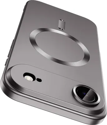 Immagine prodotto di Custodia magnetica per iPhone Air, custodia protettiva in silicone opaco con protezione dell'obiettivo, compatibile con MagSafe Grigio