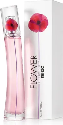 A perfume bottle and its packaging are displayed against a white background.