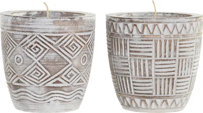 Immagine prodotto di Candela DKD Home Decor Cera di legno (2 pezzi)