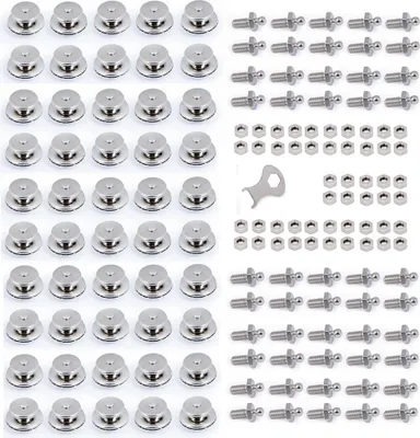 Produktbild von TENAX®-Set 20er, 30er o. 50er - Maschinenschraube M5 10mm mit Mutter & Oberteil bis 2mm Plane & Abdeckung, 1 Schlüssel, für Boote & Camper Größe: 50er Set