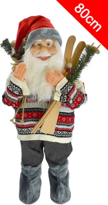 Produktbild von 80cm Weihnachtsmann Santa Claus Nikolaus Weihnachten Figur Weihnachts Deko Weihnachtsmänner Weihnachtsbaum Christbaumschmuck Geschenk XXL - M2