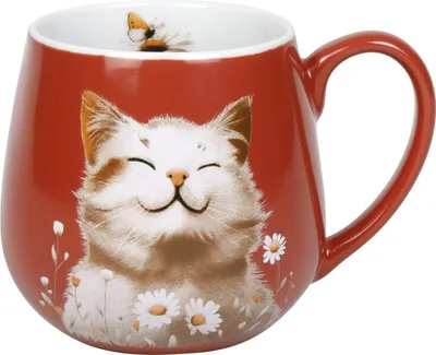 Produktbild von KÖNITZ 1111433015 Könitz Kuschelbecher Spring Animals - Katze, 400 ml, Porzellan / Becher