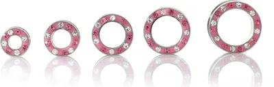 Produktbild von Ohr Flesh Stahl Tunnel Piercing Screw Motiv Rosa Mit Bunten Steinen T1902.12mm