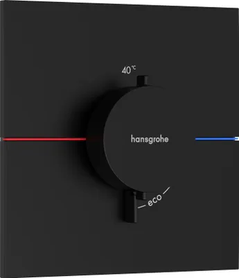 Produktbild von Fertigmontageset ShowerSelect Comfort E Thermostat, UP mattschwarz mattschwarz