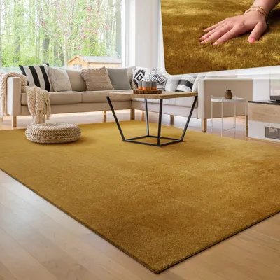 Produktbild von Moderner Wohnzimmer Teppich Kurzflor Waschbar Weich Felloptik Anti-Rutsch Grösse 140x200 cm